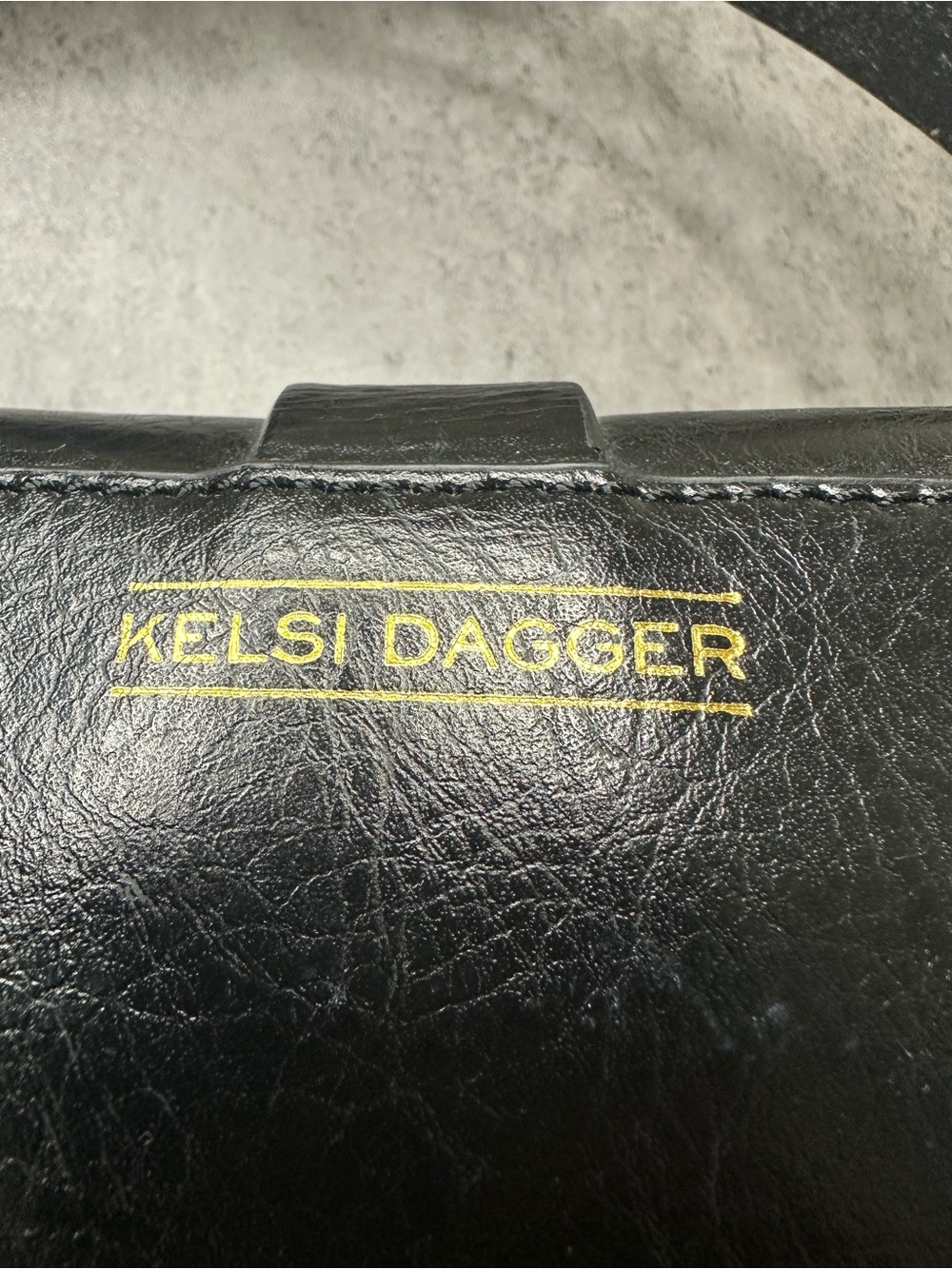 Kelsi Dagger Brooklyn Black Leather Crossbody Bag Gold Turn Lock - Picture 4 of 6